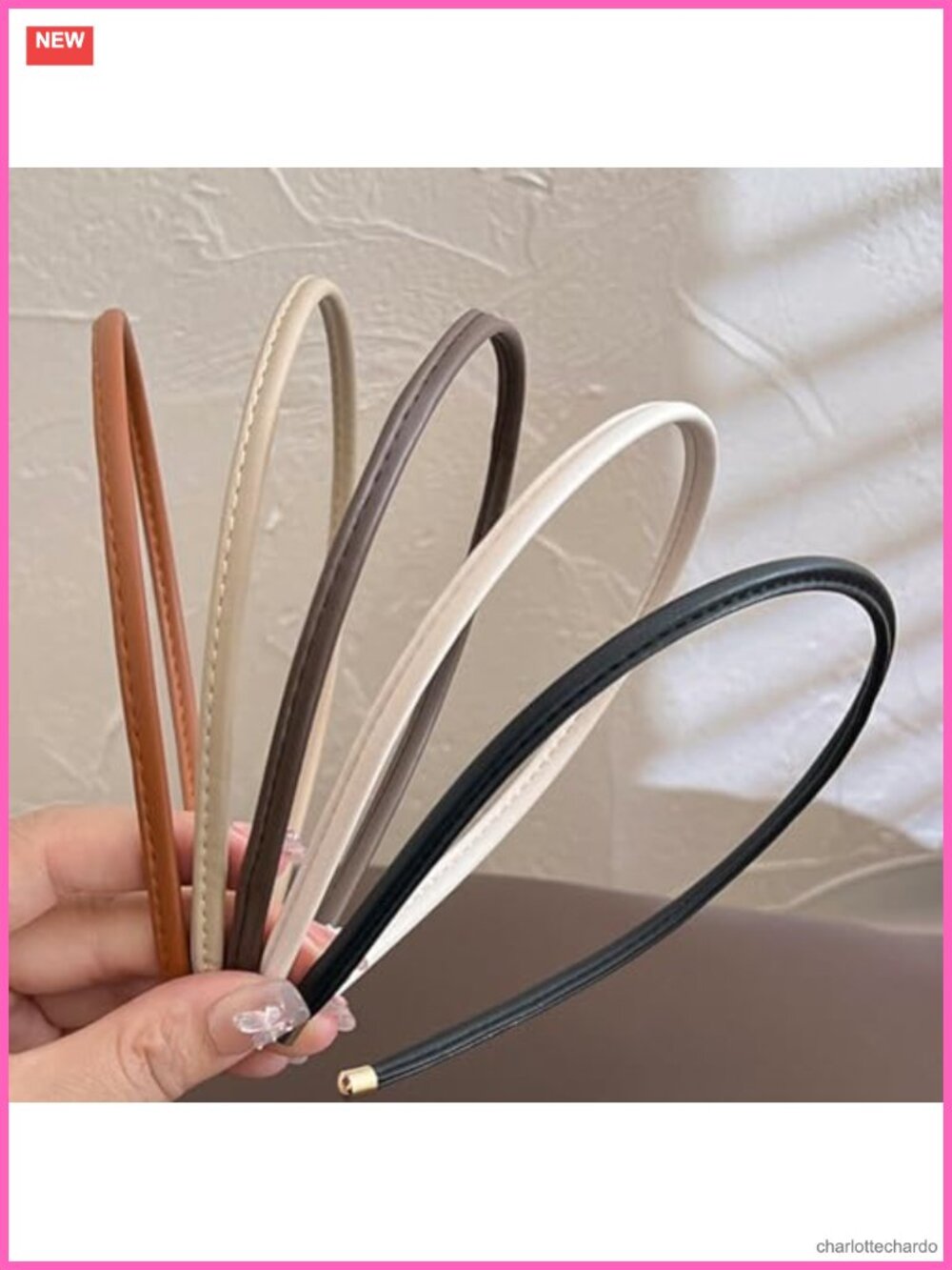 Leather Thin Skinny Headbands for Women Non-Slip Comfortable Hair Accessories